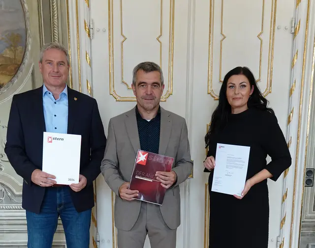 Gruppenbild Zertifikatsübergabe für Auszeichnung des Landkreises als Unternehmen mit Zukunft